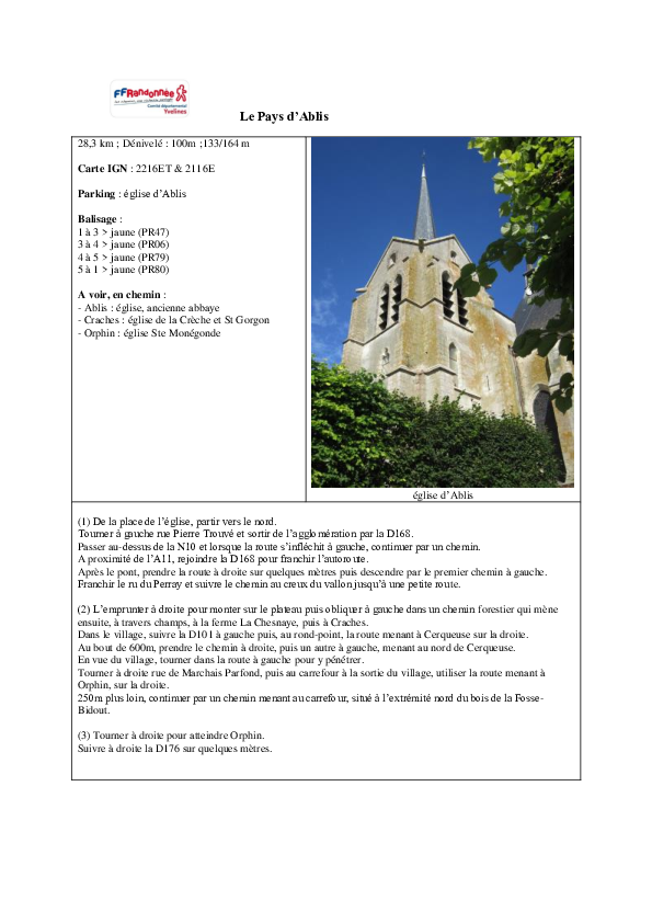 Le Pays d'Ablis - 28.3km
