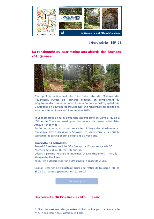 Newsletter Journées du Patrimoine