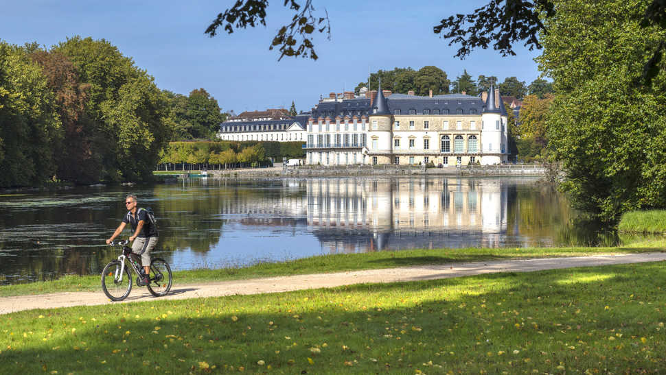 Parco del castello in bicicletta