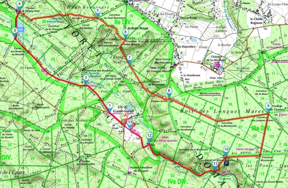 Tracé L'Etang Neuf, le Haut Beaussart et le Bois des Longues Mares