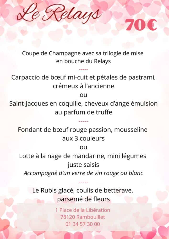 Le Relays - Menu Saint Valentin
