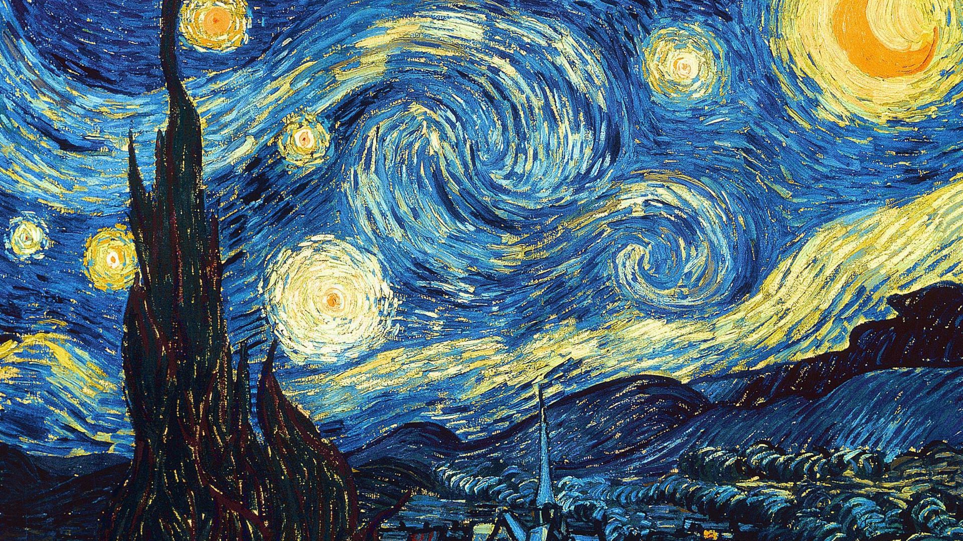 Schulferien mit Laterne - Sternennacht von Van Gogh