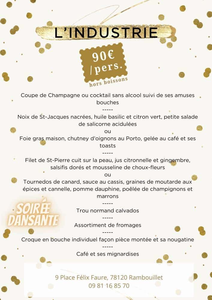 Menu du réveillon - L'Industrie