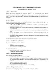 Règlement du jeu concours