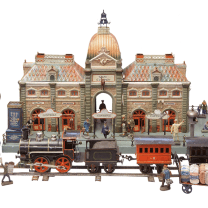 Carte postale maquette gare