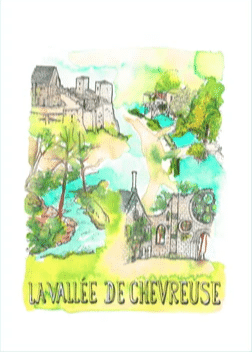 Carte postale aquarelle Vallée de Chevreuse