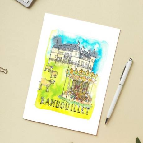 Carte postale aquarelle Rambouillet | Office de Tourisme de Rambouillet