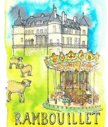 Carte postale aquarelle Rambouillet
